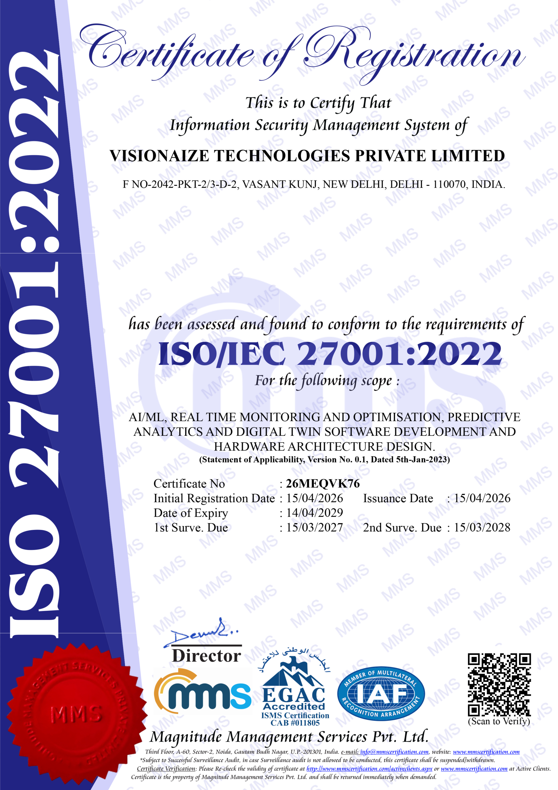 VISIONAIZE TECHNOLOGIES PRIVATE LIMITED-27001 (1)-01